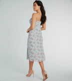Garden of Roses Chiffon Midi Dress