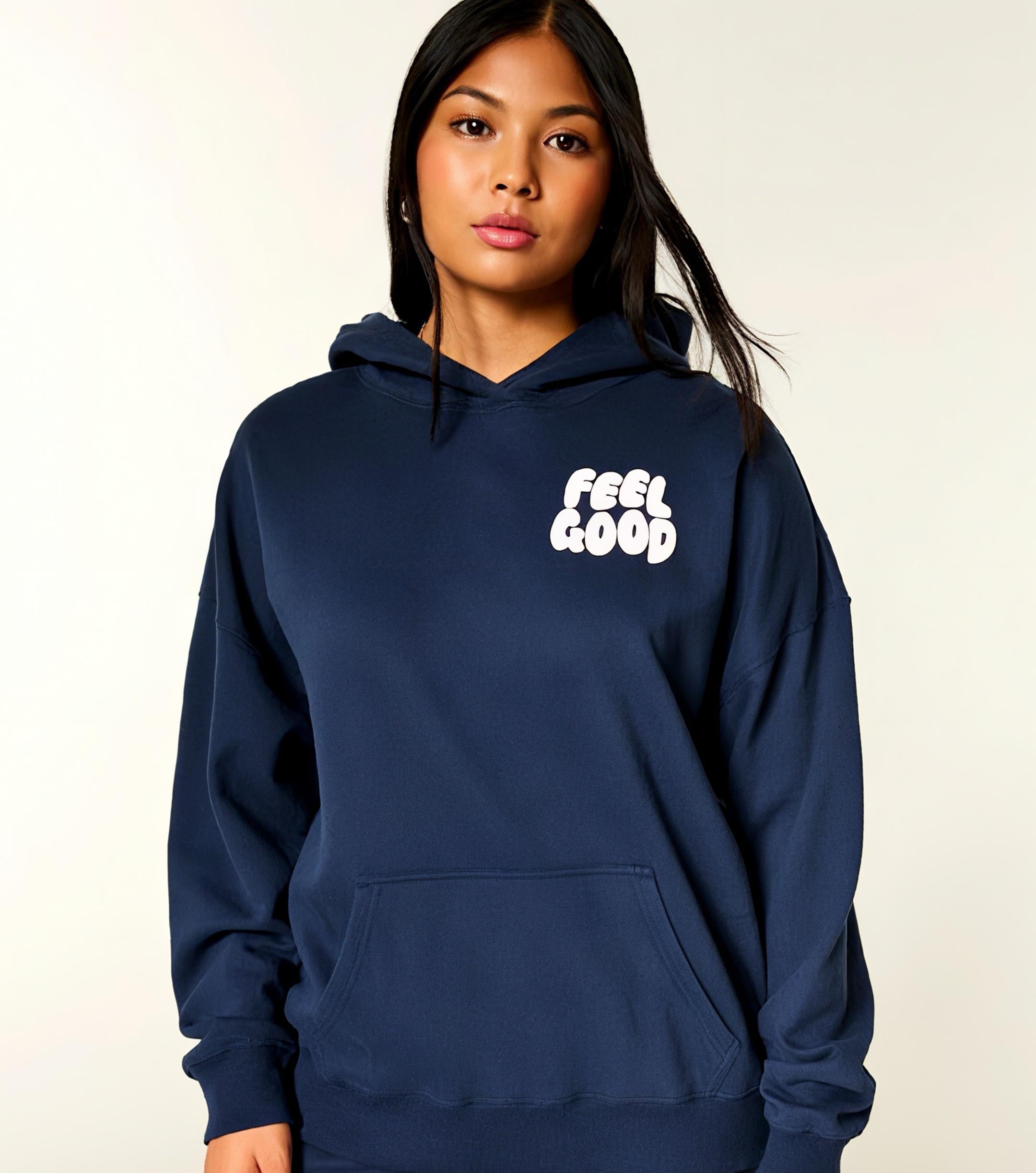 Hollister Feel Good Oversized Logo Graphic Hoodie