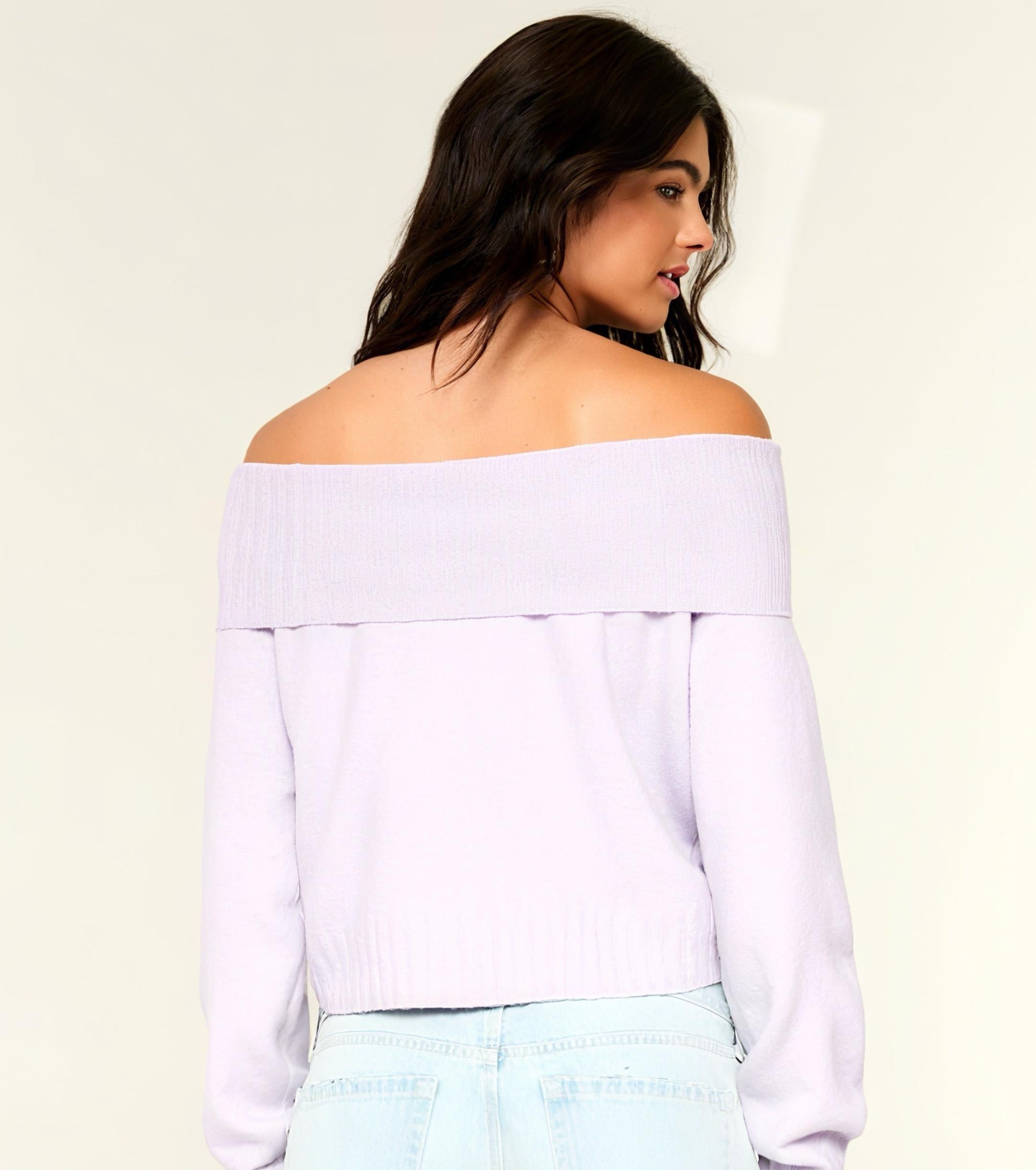 Hollister Comfy Cloud Foldover Off-the-Shoulder Sweater