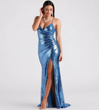 Ariella Formal High Slit Sequin Mermaid Dress