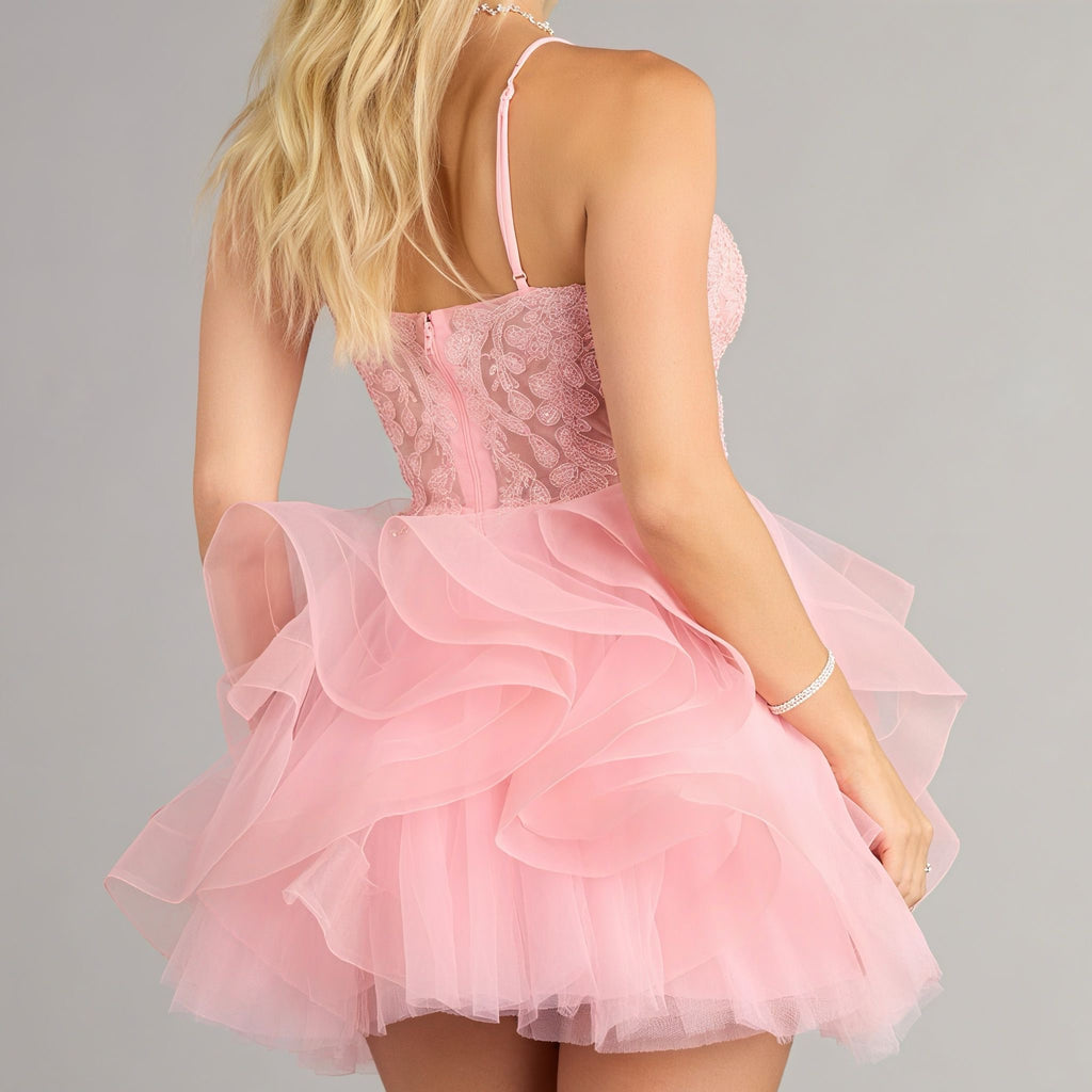 Jordan Corset Ruffled A-Line Short Dress