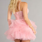 Jordan Corset Ruffled A-Line Short Dress