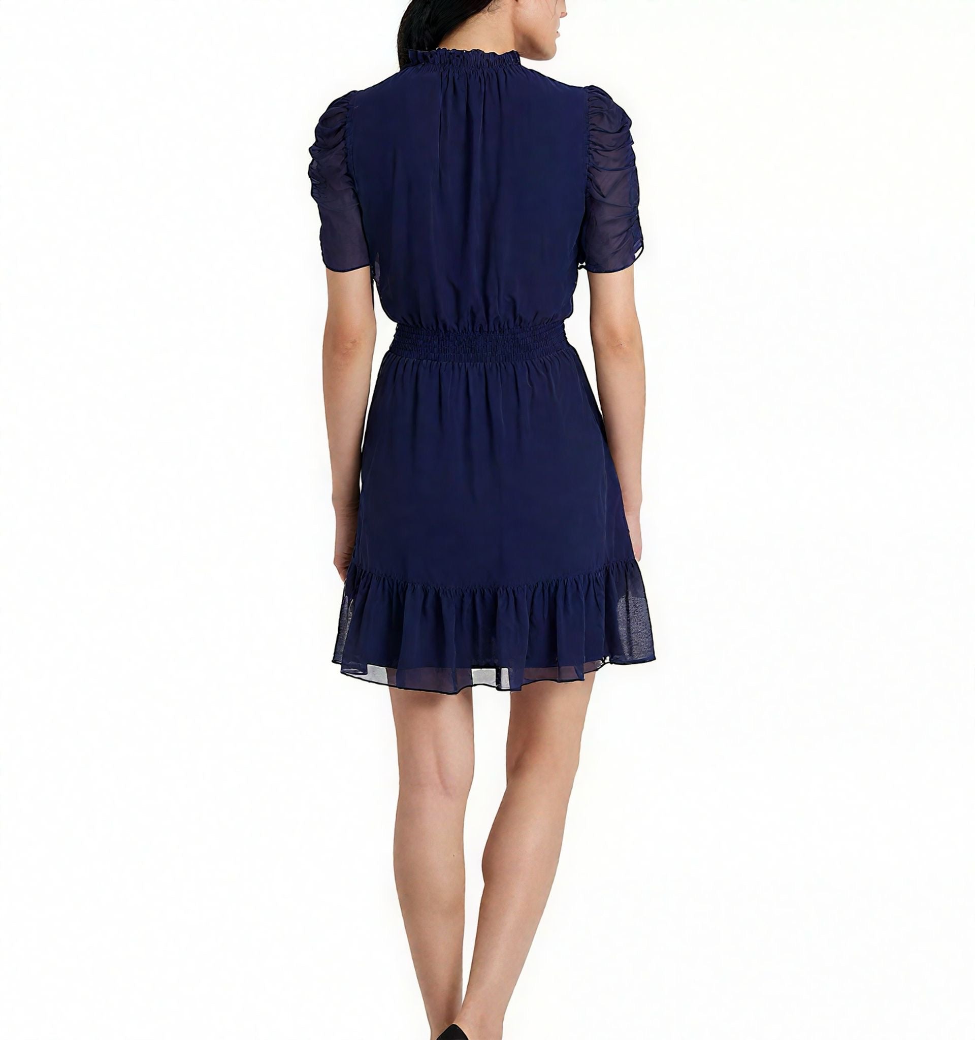 Express Smoked-Waist Caterpillar-Sleeve Dress