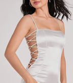 Dinner And Dancing Satin Dress