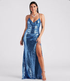 Ariella Formal High Slit Sequin Mermaid Dress