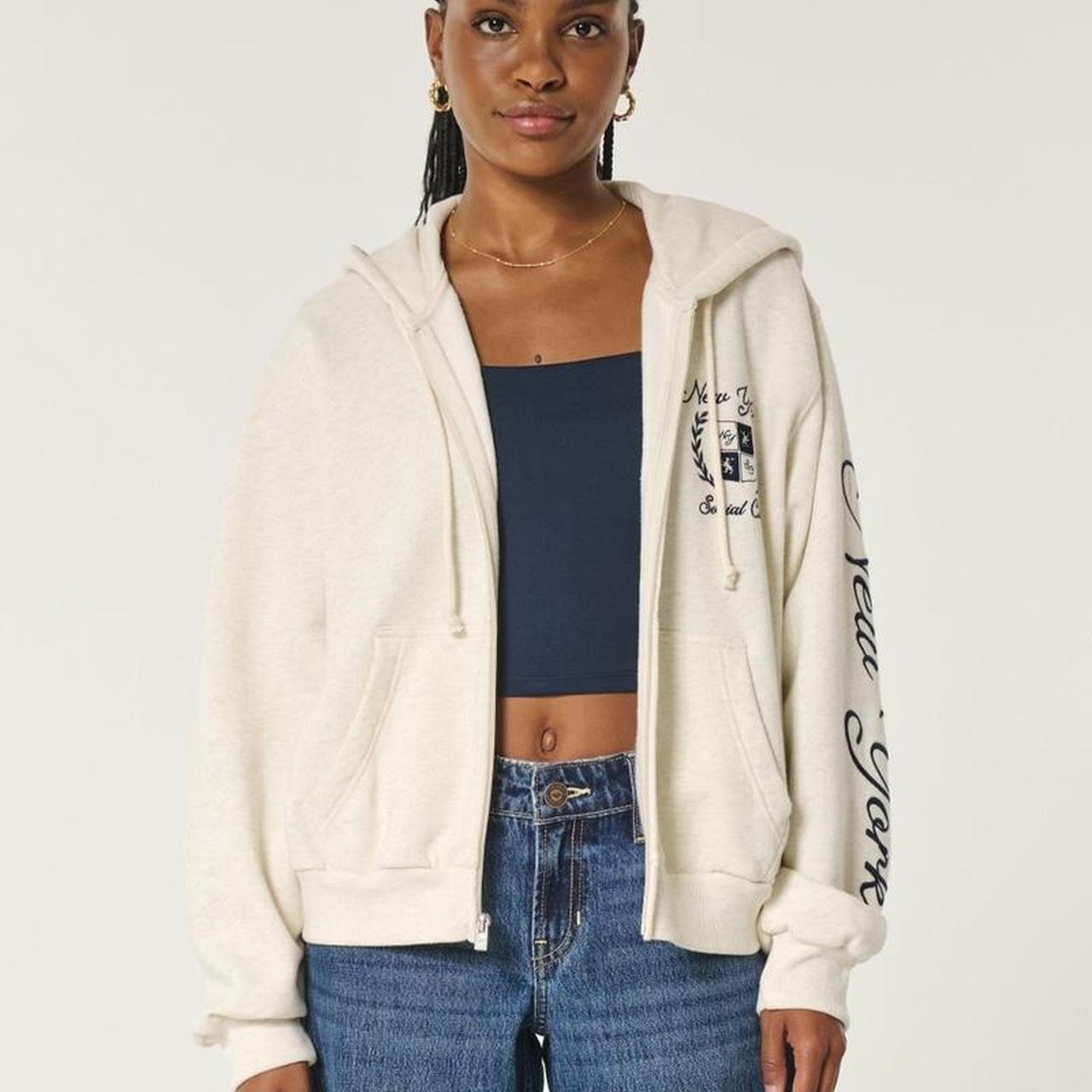 Hollister Easy New York Social Club Graphic Zip-Up Hoodie