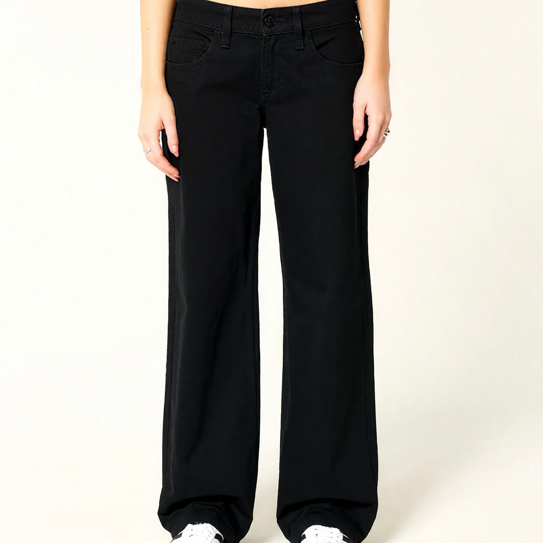 Hollister Low-Rise Black Baggy Jeans