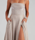 Denice Corset A-Line Wrap Formal Dress