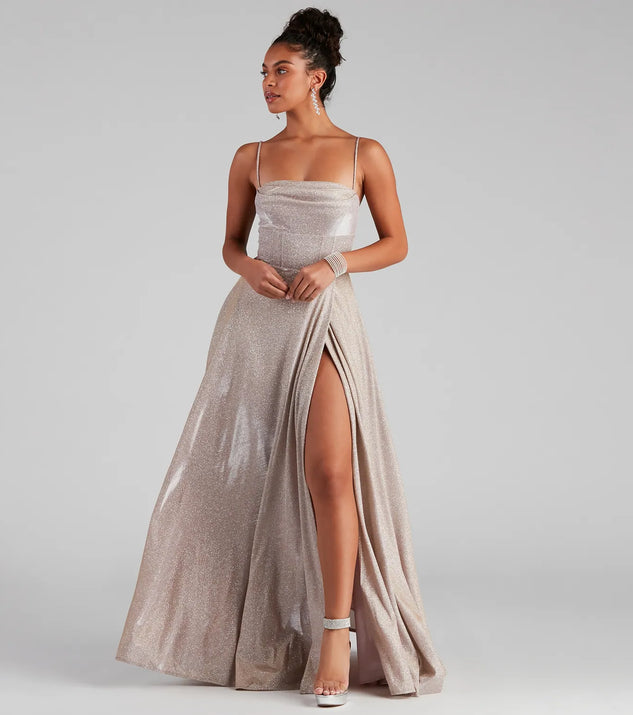 Denice Corset A-Line Wrap Formal Dress
