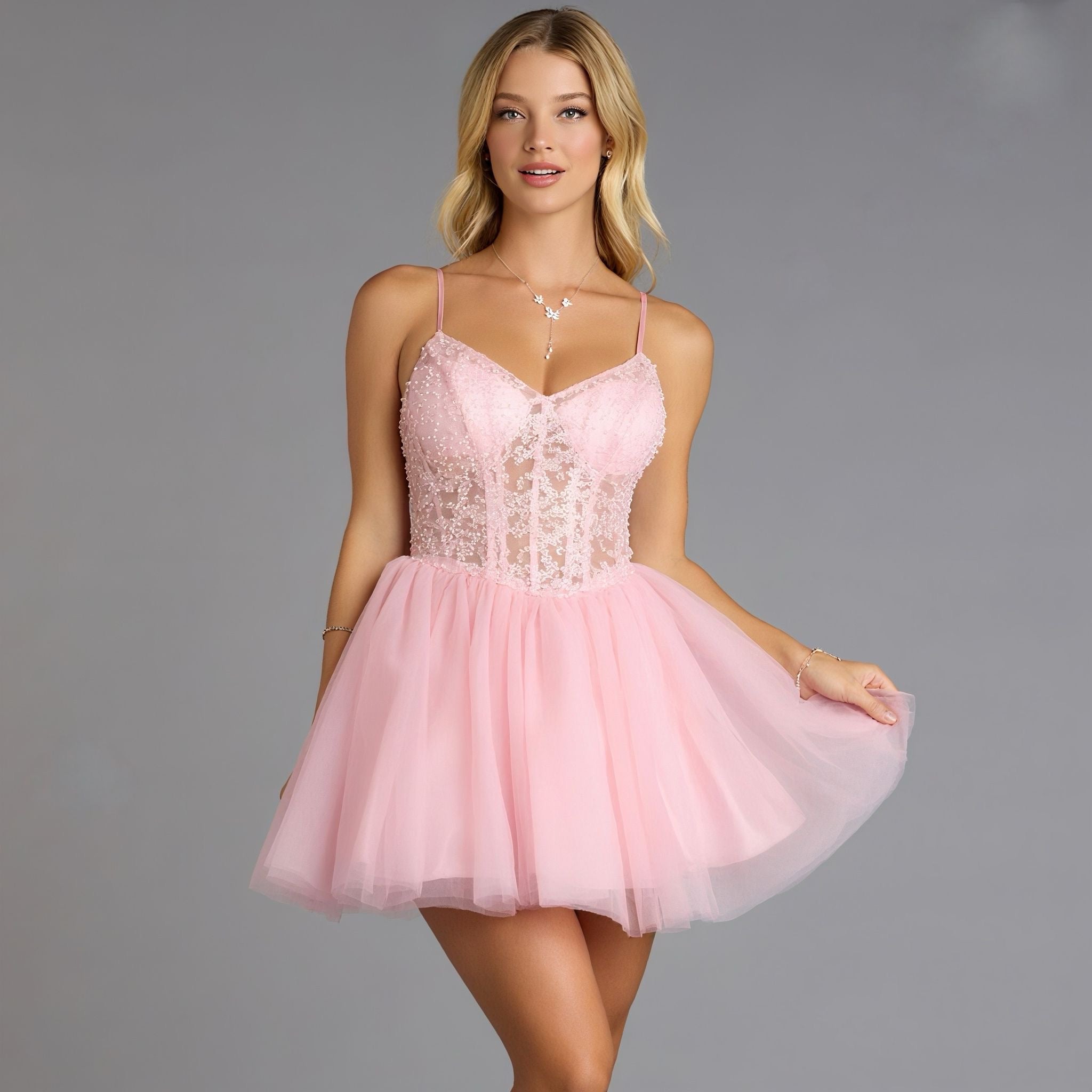 Liza Corset Tulle Skater Dress