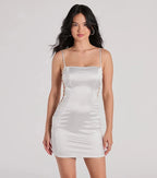 Dinner And Dancing Satin Dress