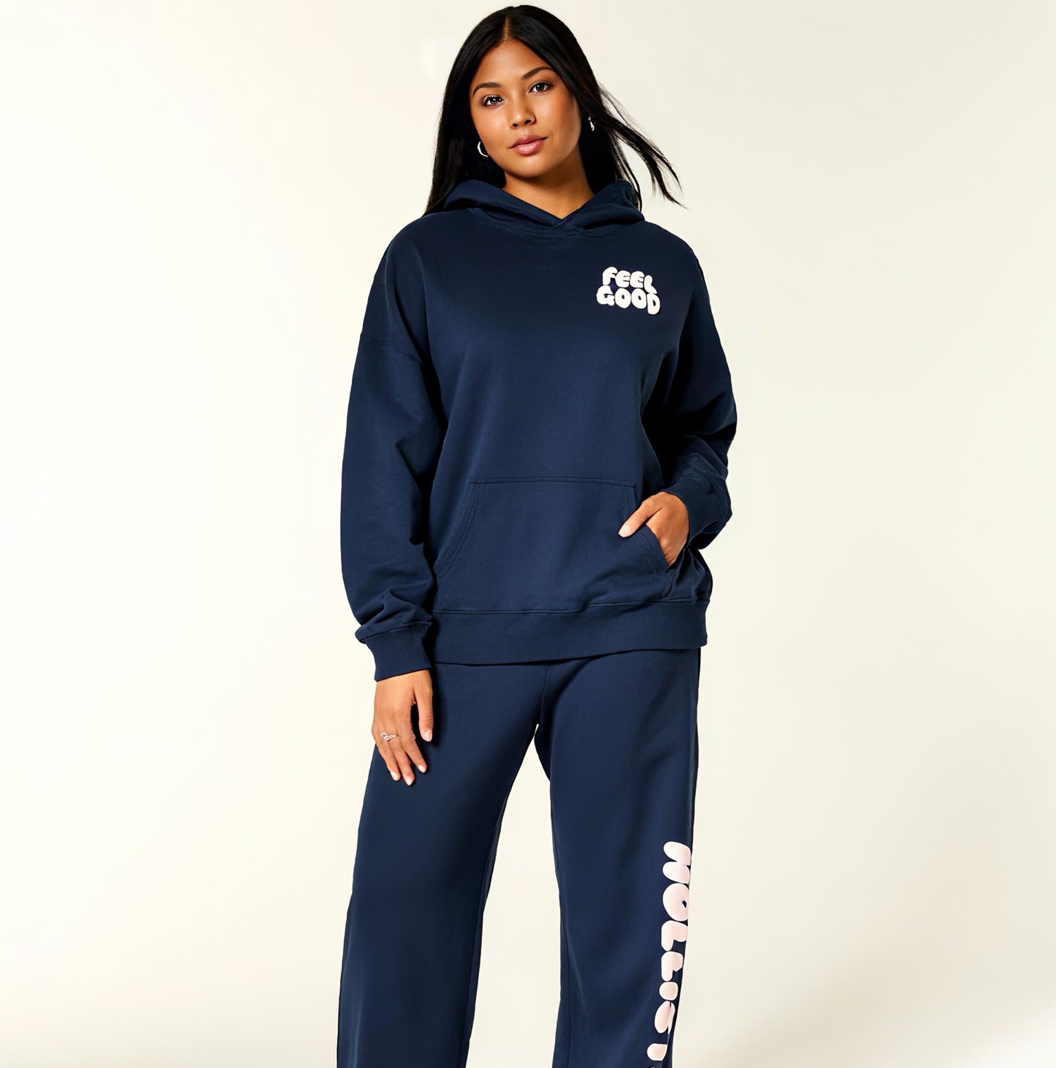 Hollister Feel Good Oversized Logo Graphic Hoodie