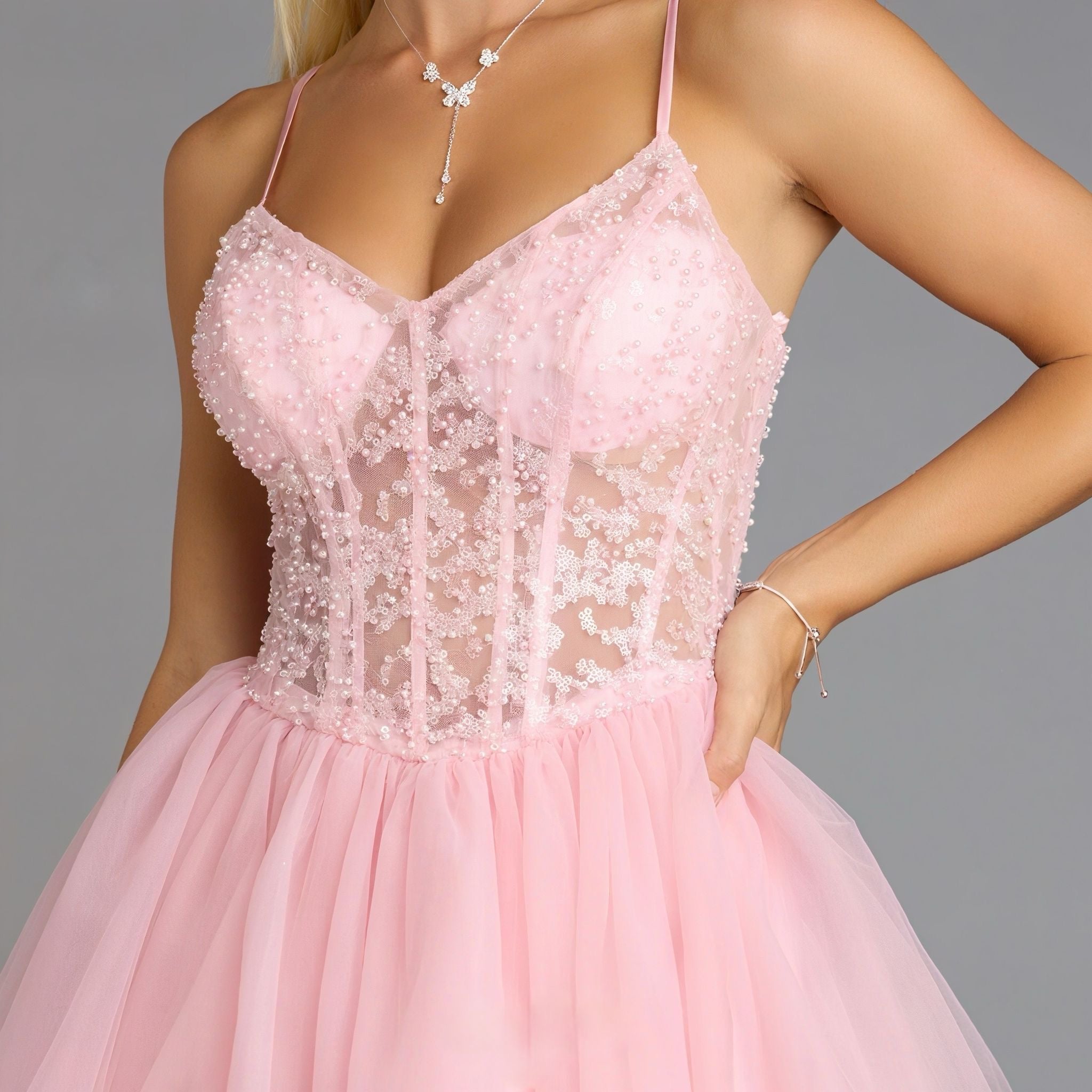 Liza Corset Tulle Skater Dress